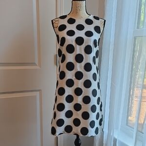 CeCe Black and White Polka Dot Mini Dress